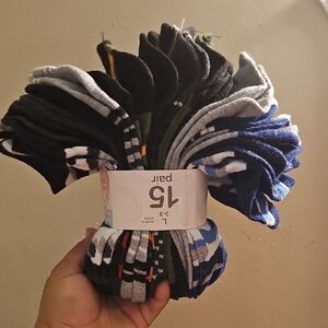 Wonder Nation Boys' No Show Socks - Black and Gray